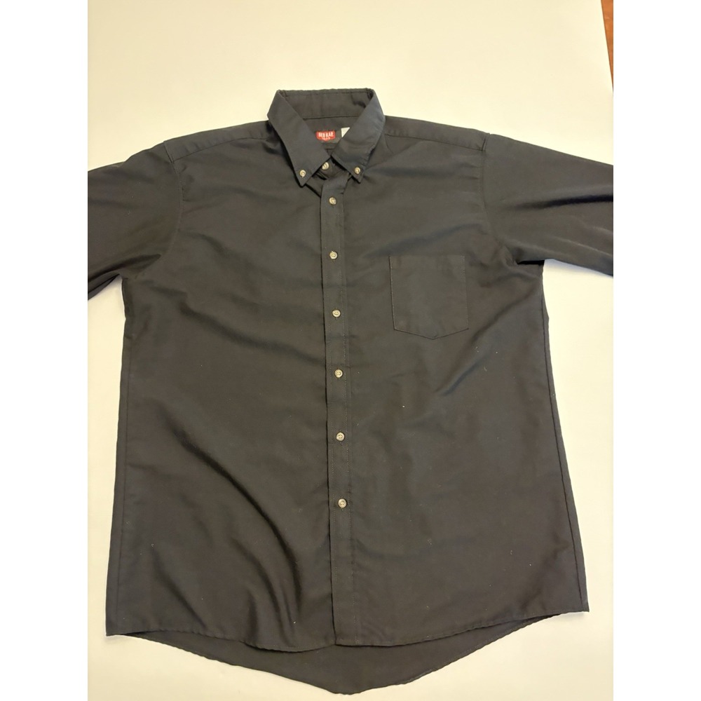 Red Kap Long Sleeve Button Down Work Shirt Black XL-SS Polyester Cotton Uniform